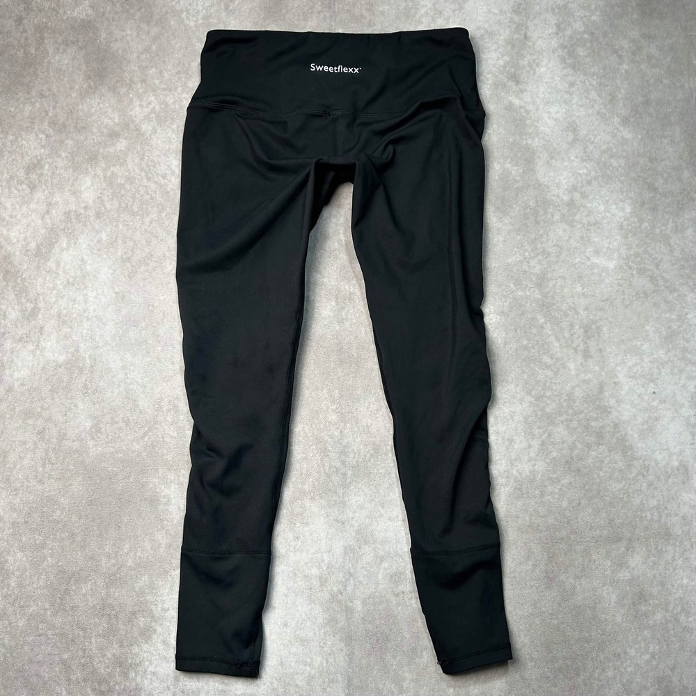 Sweetflexx Resistance Band Leggings Womens 10 Black High Waisted Activewear Pant